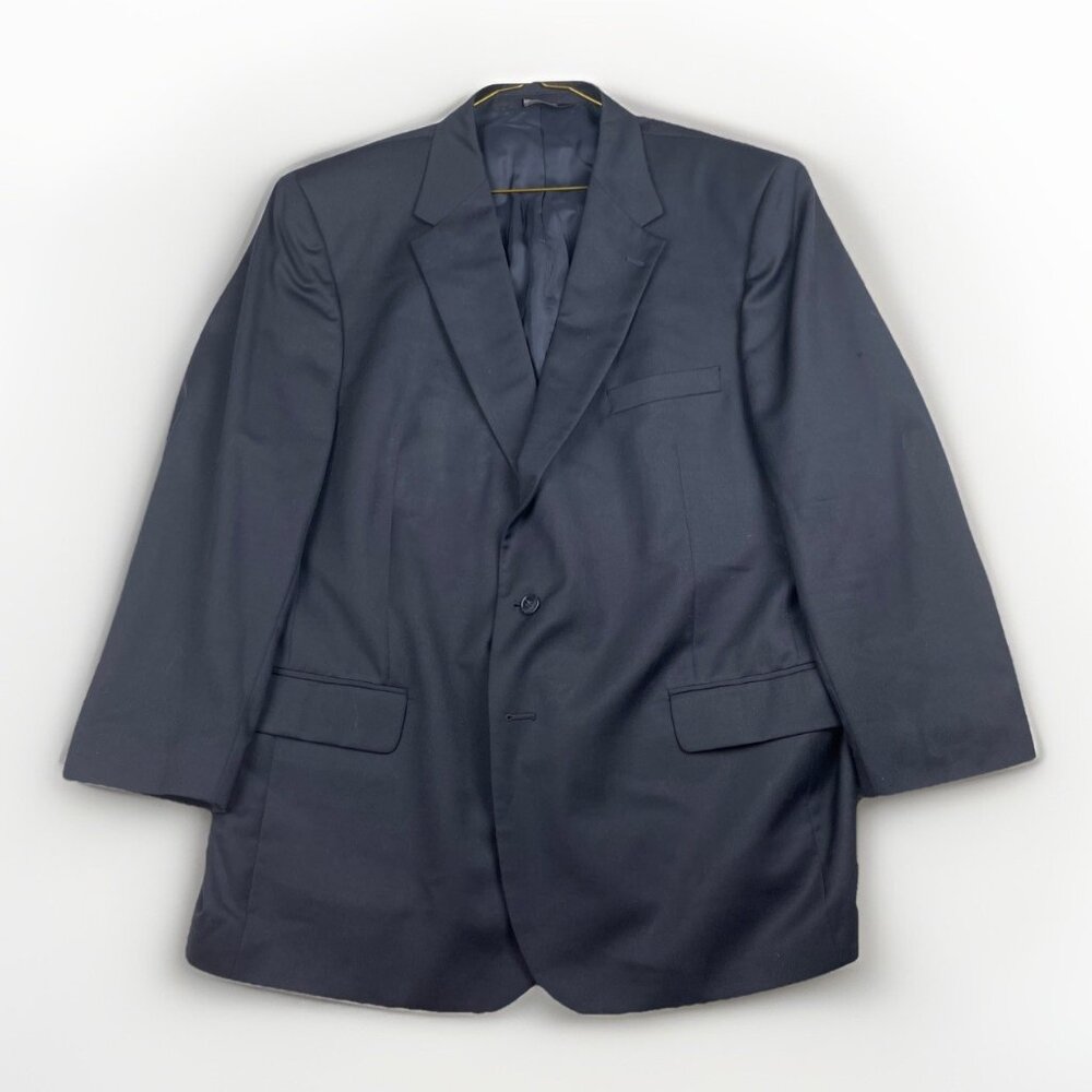 Jos. A. Bank Butt Traveler Mens 50R Dark Blue Wool Blazer Sport Coat Jacket Read